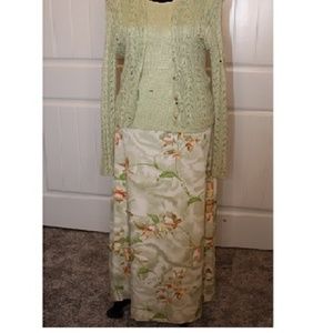John Roberts Sage Green Sweater/Skirt Full Set